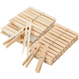 30-Pack Large 4 Inch Wooden Clothespins - Heavy Duty Outdoor Clothes Clips for Hanging Clothes, Art, Crafts, Photo Displays