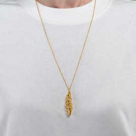 namana Long Spiral Pendant Necklace for Women and Girls in Gold and Silver Elegant Long Twisted Pendant Necklaces for Women with Long Chain Long Necklace with Gift Box, Brass