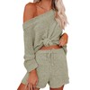 Ermonn Womens 2 Piece Outfits Sweater Sets Off Shoulder Knit