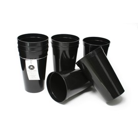 Rolling Sands 22 Ounce Reusable Plastic Stadium Cups Black, 8 Pack, Made in USA, BPA-Free Dishwasher Safe Plastic Tumblers