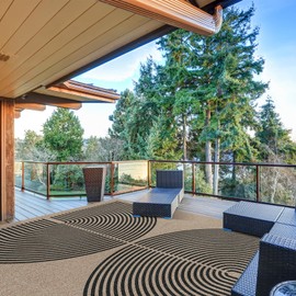 Lahome Modern Rainbow Easy Jute Carpet, 8x10 Living Room Rugs Indoor Outdoor Patio Dining Room Rug, Contemporary Farmhouse Non Slip Non Shedding Carpet for Deck Backyard