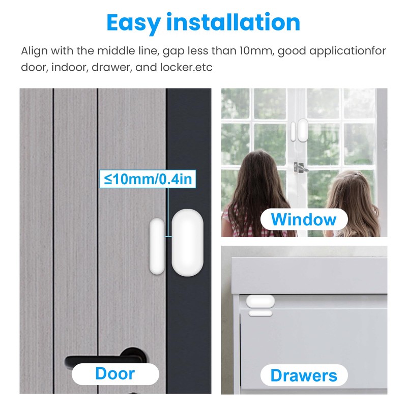 Door window sensor bell, white