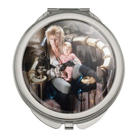 Labyrinth Goblin King On Throne With Baby David Bowie Jareth Toby Compact Travel Purse Handbag Makeup Mirror