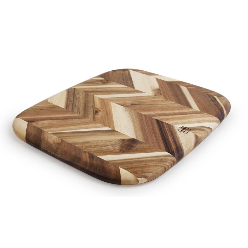 Madeira by Architec Acacia Cutting Board with Herringbone Design, 12.5x14.5-Inch,
