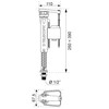 Wirquin Jollyfill Telescopic Adjustable 3/8 inch 10mm Brass Bottom Entry