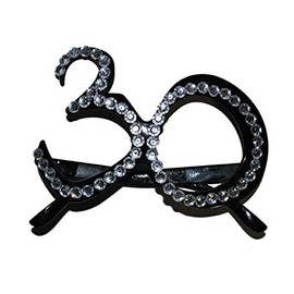 Black Glasses with Rhinestones for 18th 21st 30th 40th 50th 60th 70th 80th 90th Birthday