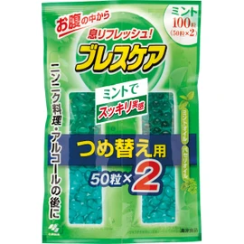 Breath Care Water-Drinking Breath Freshening Capsules, Mint, Refill, 100 Capsules (50 Capsules x 2)