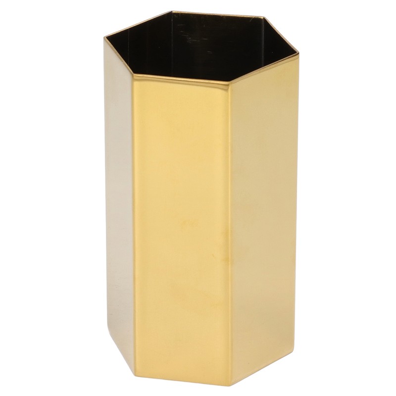 Pen Holder Hex Stainless Steel Gold Electroplating Durable Glossy Corrosion