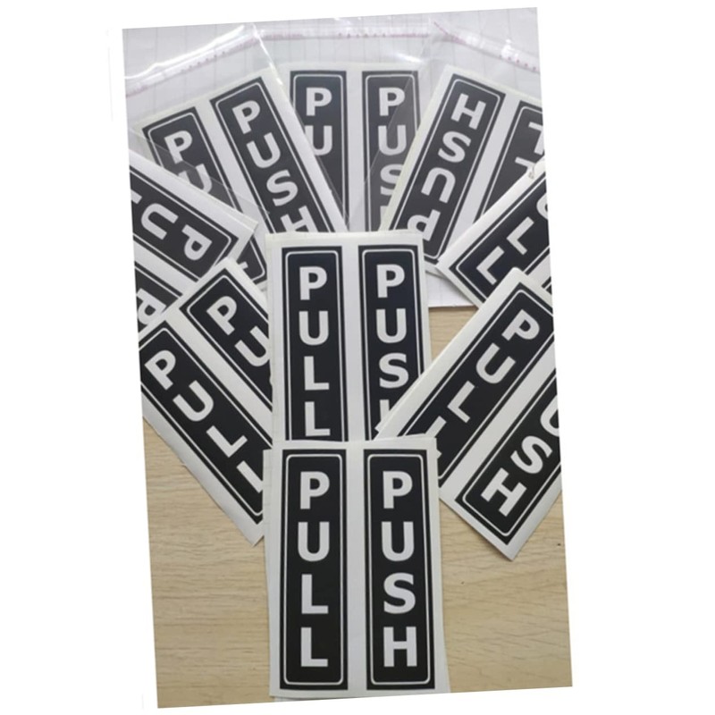 Operitacx Push Pull Door Sign Stickers 6 Tile Glass Metal