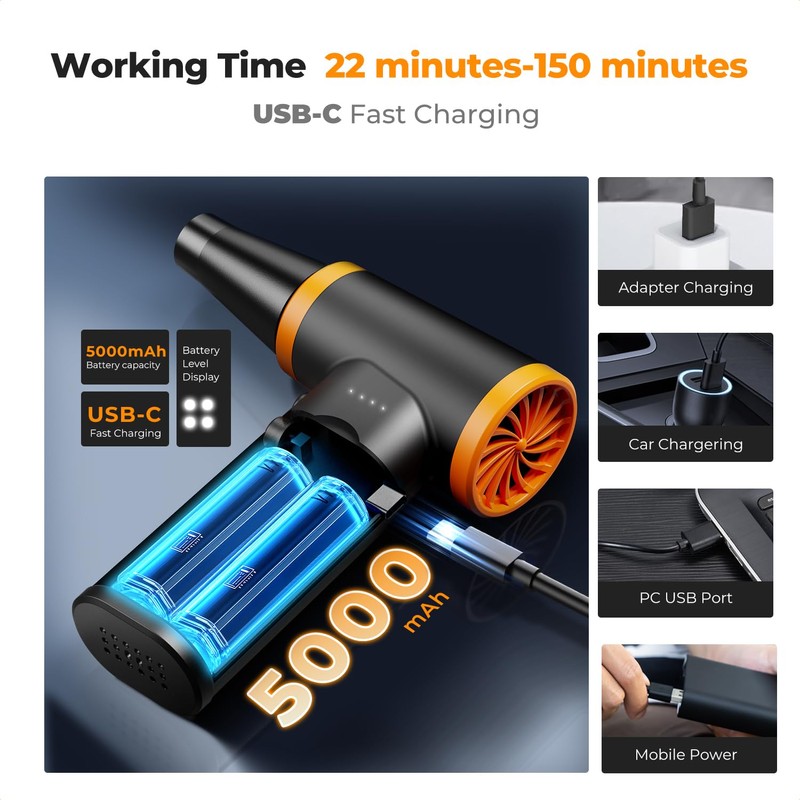 K&F Concept 14 in 1 Compressed Air Duster, 3 Gear