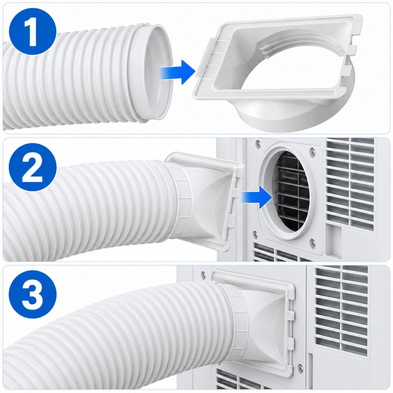 Portable Air Conditioner Exhaust Duct Adapter, ABS Vent Hose Connector