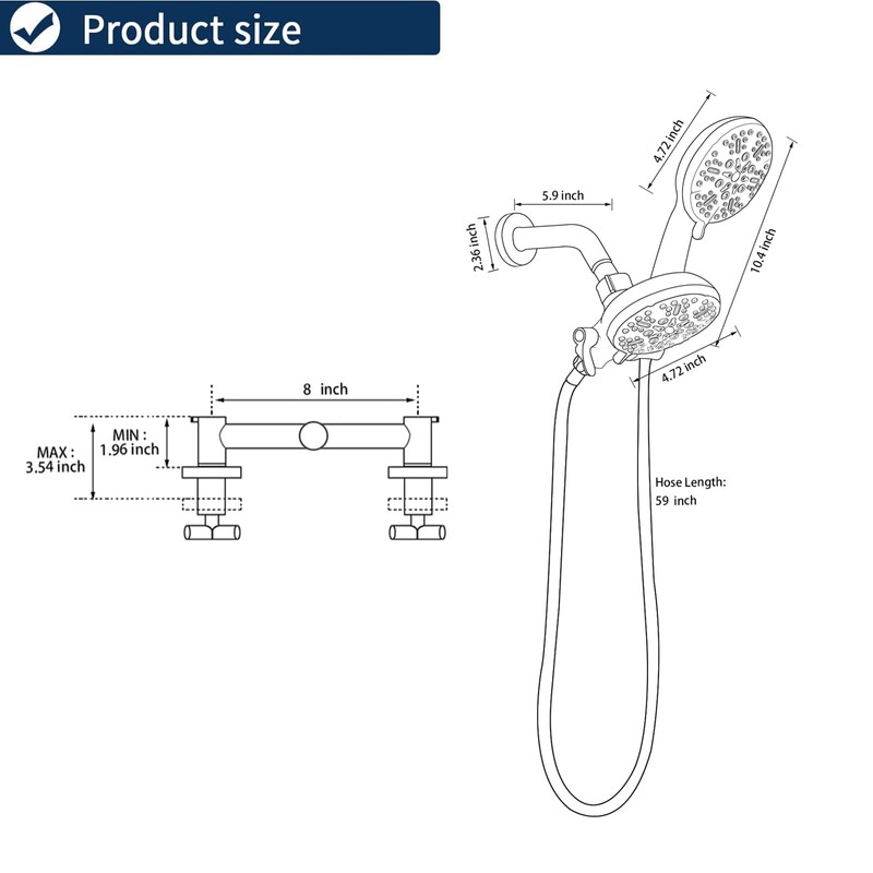 2 Handle Shower Faucet Shower System Complete 2 in 1
