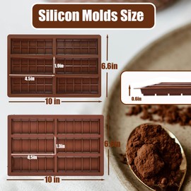 Chocolate Bar Mold,2pcs Silicone Deep Chocolate Bar Molds with 100pcs Bags,Non-Stick Thick Chocolate Bar Molds for Dubai Chocolate Bar Pistachio,Candy,Chocolate Snacks