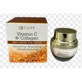 CB Clear Vitamin C & Collagen Anti-Aging Eye Cream, De-puffing Wrinkle 30ml NIB