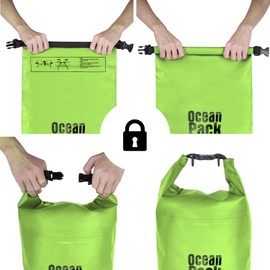 Dry Bag Waterproof Bag Sea 5L 10L 20L Waterproof Bag with Adjustable Shoulder Strap Waterproof Dry Bag/Sack Kayaking Boat Trip Canoe Fishing Rafting/Snowboarding, Green, 5 gallons, Dry Bag