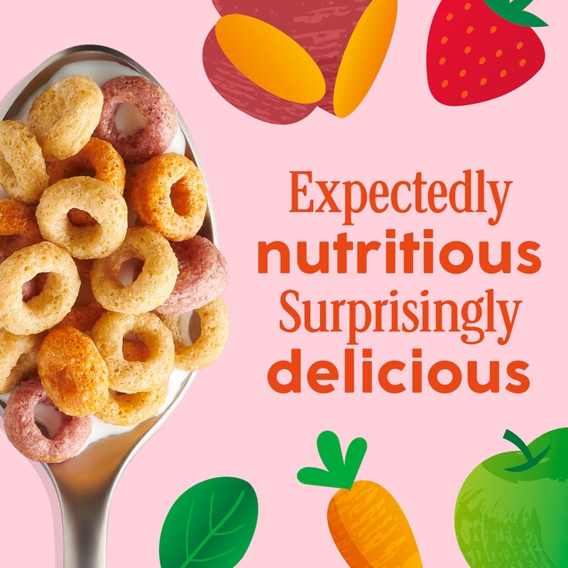 Cheerios Veggie Blends Breakfast Cereal, Apple Strawberry, Made with Fruits