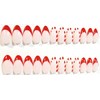 Hint Of Candy Cane French Manicure Wide Width Glossy Almond