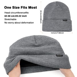 Wmcaps Classic Hat Men Women Warm Fleece Winter Hat Knitted Hat Winter Warm Soft Stretchy Breathable Gifts Men Women Cool Things, gray