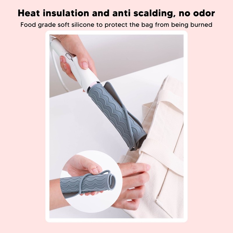 5Pcs Heat Resistant Silicone Mat Pouch for Curling Irons Hair