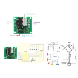 2Pcs 5V 4-Phase 28BYJ-48 DC Motor Gear Step Stepper Motor Driver ULN2003 Driver Board ULN2003 for Arduino PI PIC Raspberry Pi MCU DIY