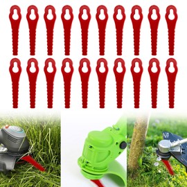 Ellxen 20pcs Strimmer Blades Plastic,Strimmer blades plastic,83 mm Lawn Mower Cutting Blades,Garden Mower Replacement for Grass Strimmer,Cordless Strimmer Blades Cutter Tool(Red)