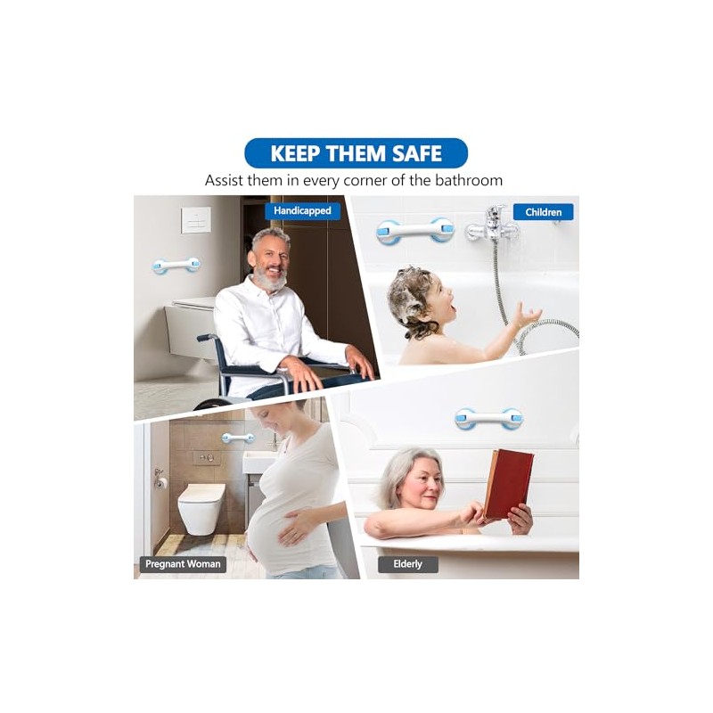TZEKING Pack of 2 Grab Handles for Seniors, Shower Handle,