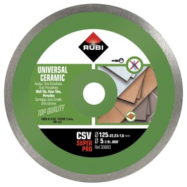 RUBI 30883 General Diamond Disc Continuous Ceramic (CSV) 125 mm SuperPro, Grey, 125 mm