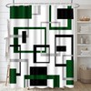 ArtSocket Geometric Green and Gray Bathroom Set with Shower Curtain