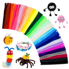 2500PCS Pipe Cleaners Craft, Pipe Cleaners Bulk for Arts and Crafts Supplies Multi-Color Chenille Stems DIY Project Room Decor,Christmas Decorations Creative Toys Gift (12inch*6mm,50colors)