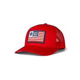 Salty Crew Freedom Flag Retro Trucker Hat Red - Baseball Hat Unisex Adjustable for Adults Premium Cotton Hat Outdoor Sports for Men and Women