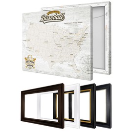 DECORARTS - Custom Framed Canvas Wall Art, Vintage Baseball Stadium Map Decor, Sports Decor for Fans and Travelers, Multiple Frame Options, Ready to Hang, Made in USA
