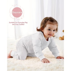 Jecson - Conjunto de ropa para bebé niña de otoño e invierno de 3 a 4 años con suéter y pantalones en relieve para niña, Blanco, 6-9 meses