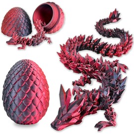 Merrwon Easter Surprise Dragon Egg Figures, 3D Printed Movable Dragon Toy, Easter Gifts, Children, Desk Toy, Dragon Ornament for Cars, Offices, Homes