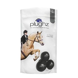 Plughz Horse Ear Plugs, 10 Pair Stable Pack Black XLWarmblood Size