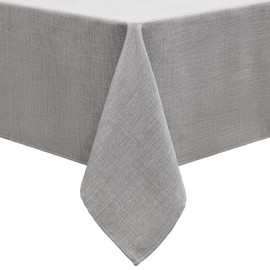 smiry Linen Table Cloth Rectangle 140x200 cm Wipe Clean Tablecloth Water Resistant Table Cover for Kitchen, Party Decorations - Grey