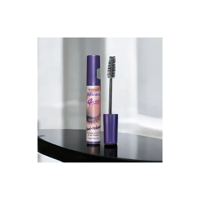 Rímel Máscara De Pestañas Maxi Volumen Morado 4 En 1