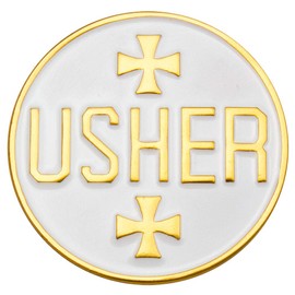 Round Church Usher Pin with Cross