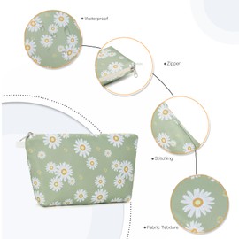 Miss Lulu Toiletry Bag Makeup Bag Cosmetic Bag Storage Travel Wash Bag Organizer SBS Zipper Pouch for Women (Flower-Green)