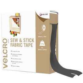 Velcro VEL-EC60282, Nastro Adesivo, per Appendere, 20 mm x 10 m, Nero