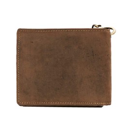 'Wallet G1796 Bike Wallet with license Slot and Chain horizontal Leather Greenburry