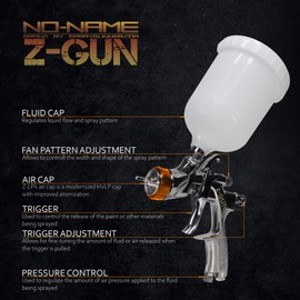 Automotive Paint Spray Gun with Adapter Z-Gun by NO-NAME Brand Z-Gun Base (1.3mm)
