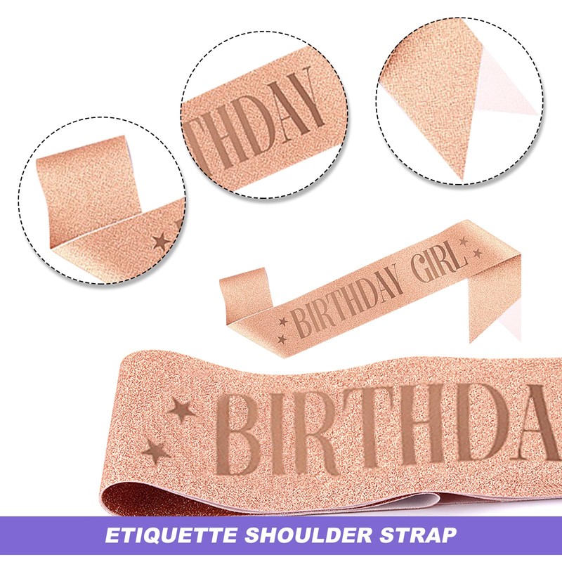 Birthday Girl Sash and Crown Set Happy Birthday Girl Tiara