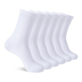 YOUCHAN Men's & Women's Cotton Socks Breathable Business 6 Pairs, 6 pairs of white, 39 - 42