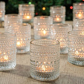 36 Pcs Votive Candle Holders for Table Centerpiece, DIY Wax Filling Clear Glass Tea Light Candle Holders Sets, Tealight Candle Holders for Wedding Decor Gift Home Decoration（Clear,36）