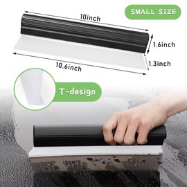 Suvnie Automotive Wiper Blade Squeegee, Silicone Water Blade, Car Water Wiper for Drying, Flexible T-Bar Water Blade Squeegee for Car Windshield Window Mirror, Car Accessories (Small)