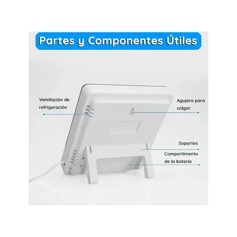 Termómetro Higrómetro Digital para Interior y Exterior con Sonda de