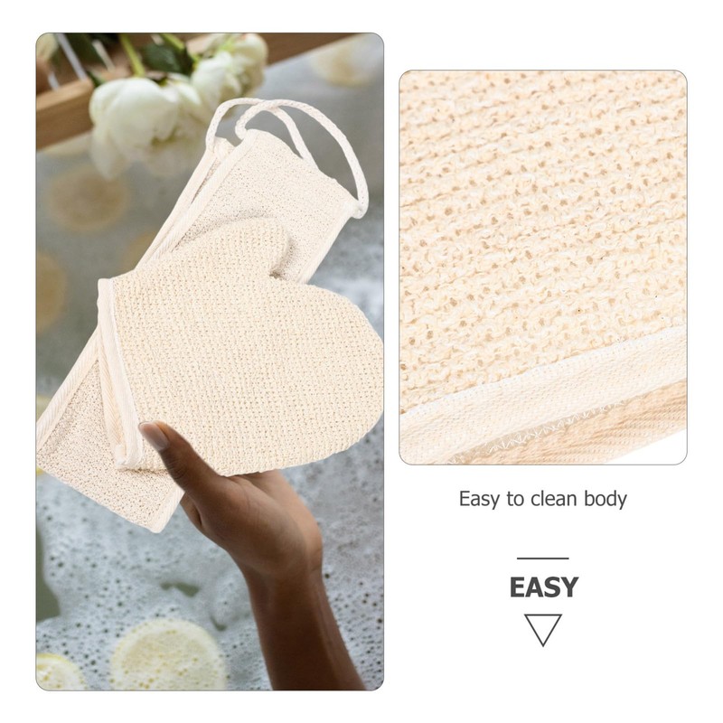 FOMIYES Shower Gloves Sisal Exfoliating Mitt Body Scrubber Spa Gloves