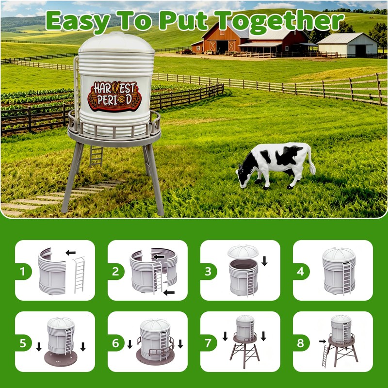 Tcvents Farm Toys Playset, Farm Tractor Animal Toys for Kids