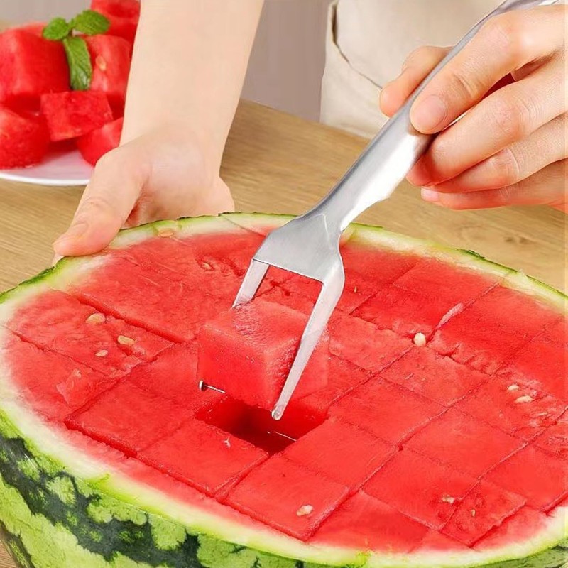 1PCS Watermelon Slicer Cutter, Stainless Steel Watermelon Fork Slicer, Watermelon