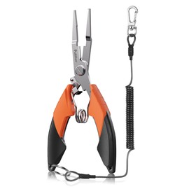 Pullther Fishing Pliers, Fishing Tools, Fishing Pliers, Multi-functional Fishing Gear, Non-slip, Needle Remover, PE Line Cutter, Lightweight, Butt Rope Included